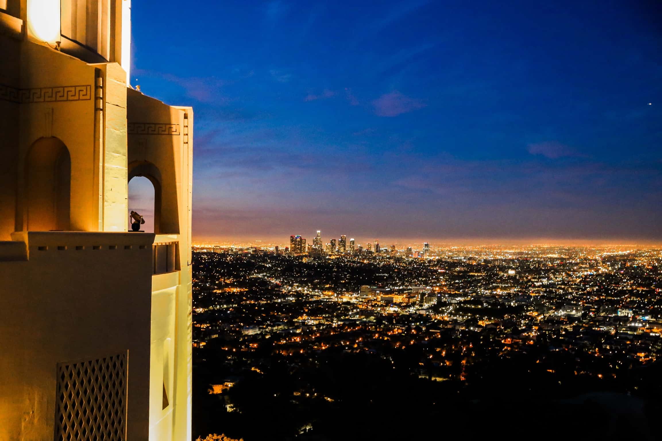 picture of los angeles taken from the observatory