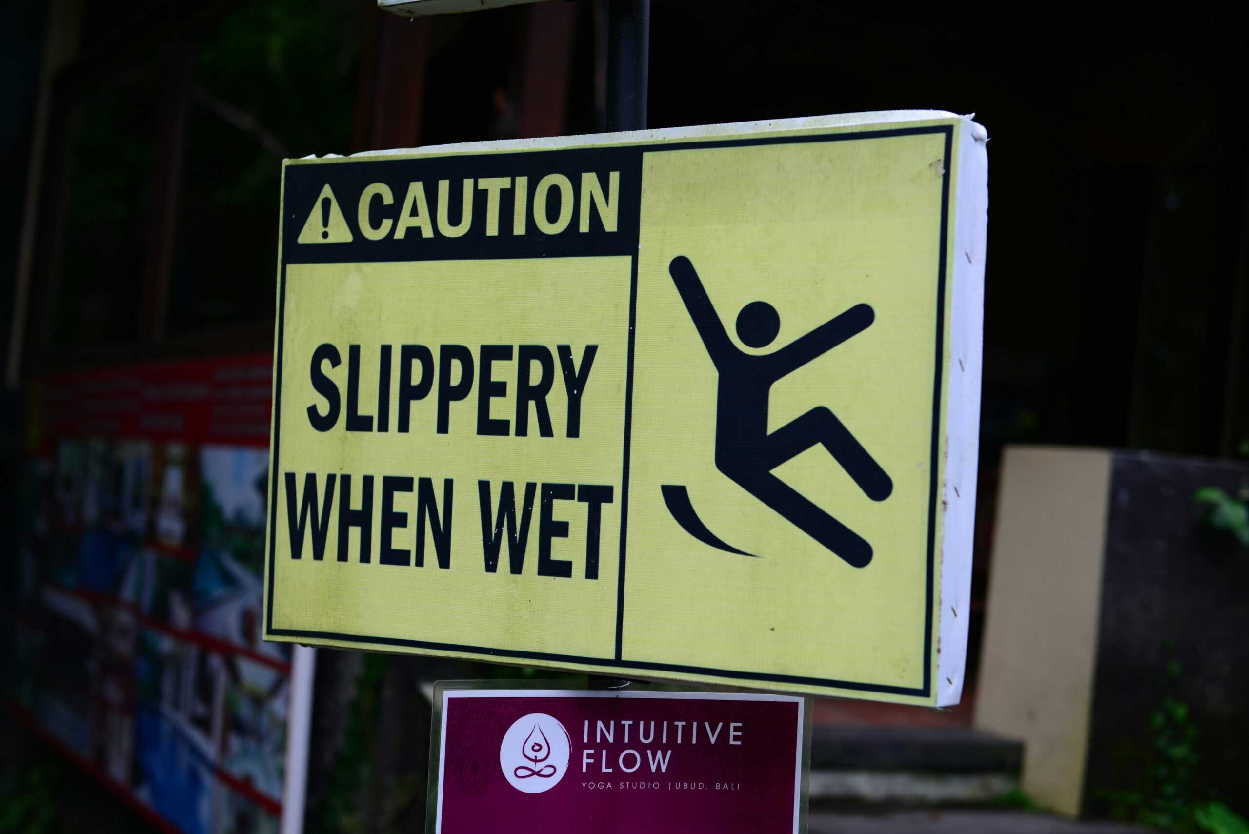sign warning of a potential accident
