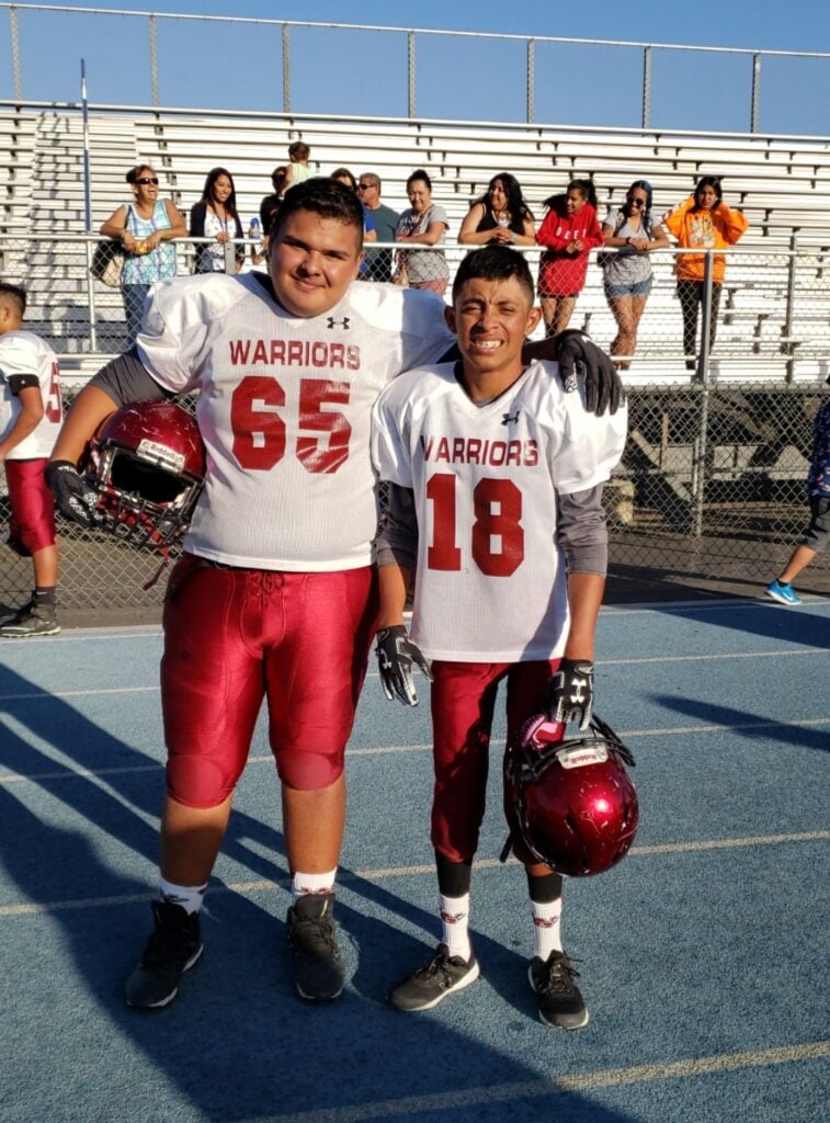 Cristian Navarro during a training session before his wrongful death accident from heat stroke during a practice with Patriot High.