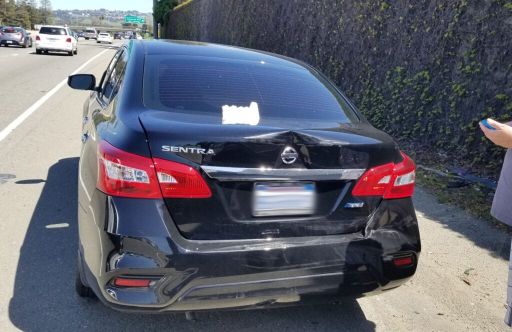 The rear-end collision suffered by the victim was caused by speeding on a Hayward road.