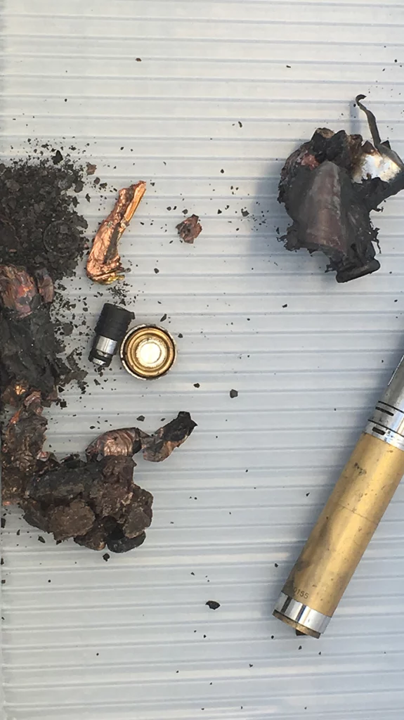 The vape battery exploded while the victim was inhaling.