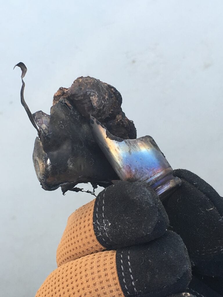 The brutal explosion burnt the e-cigarette.