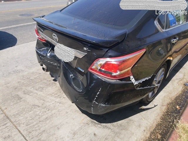 Damaged right side of bumper.