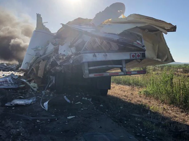 Rear of the victim's freightliner truck.