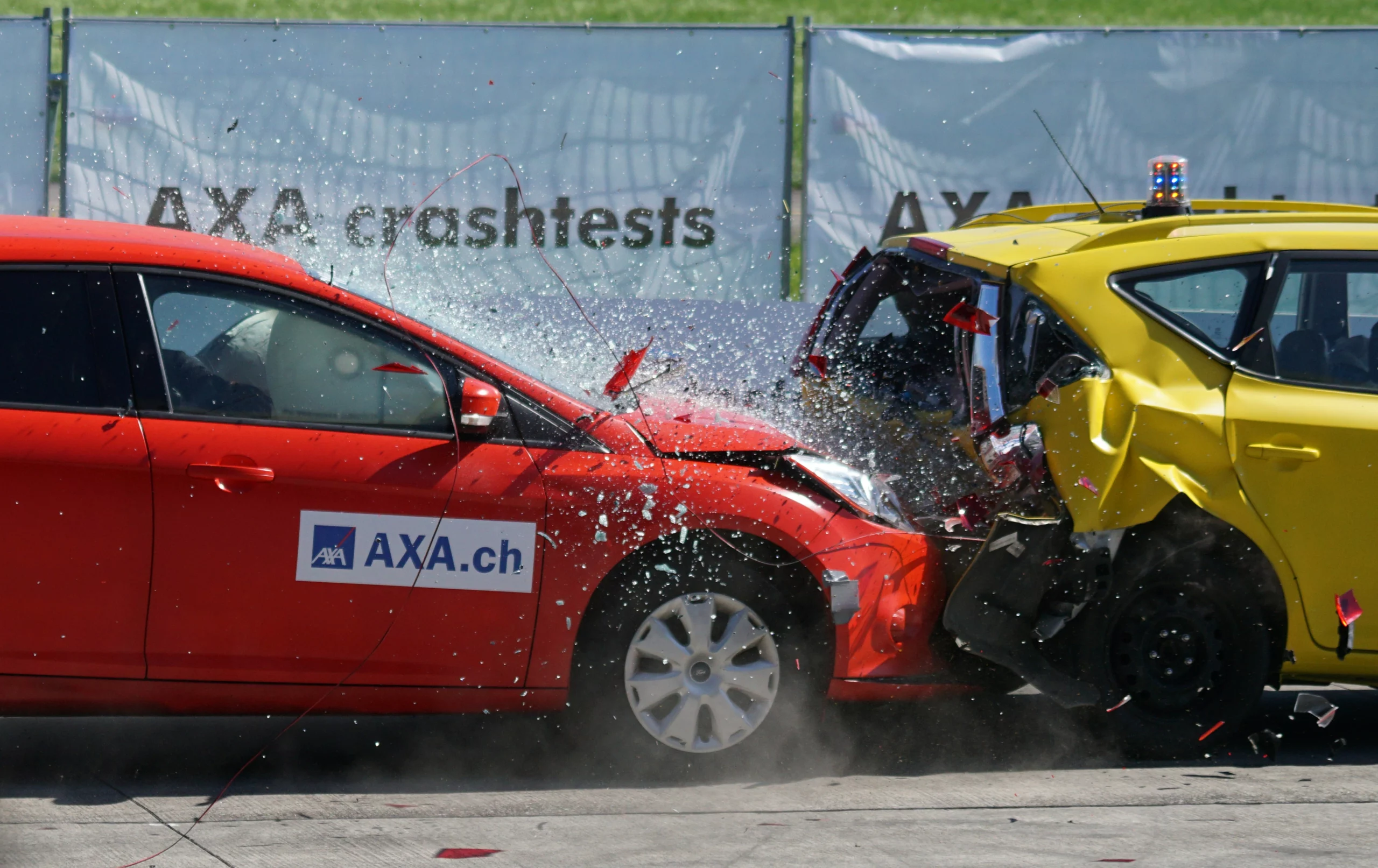 a car crash between two vehicles