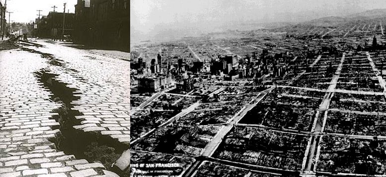 Images of the destruction caused by the 1906 San Francisco earthquake.