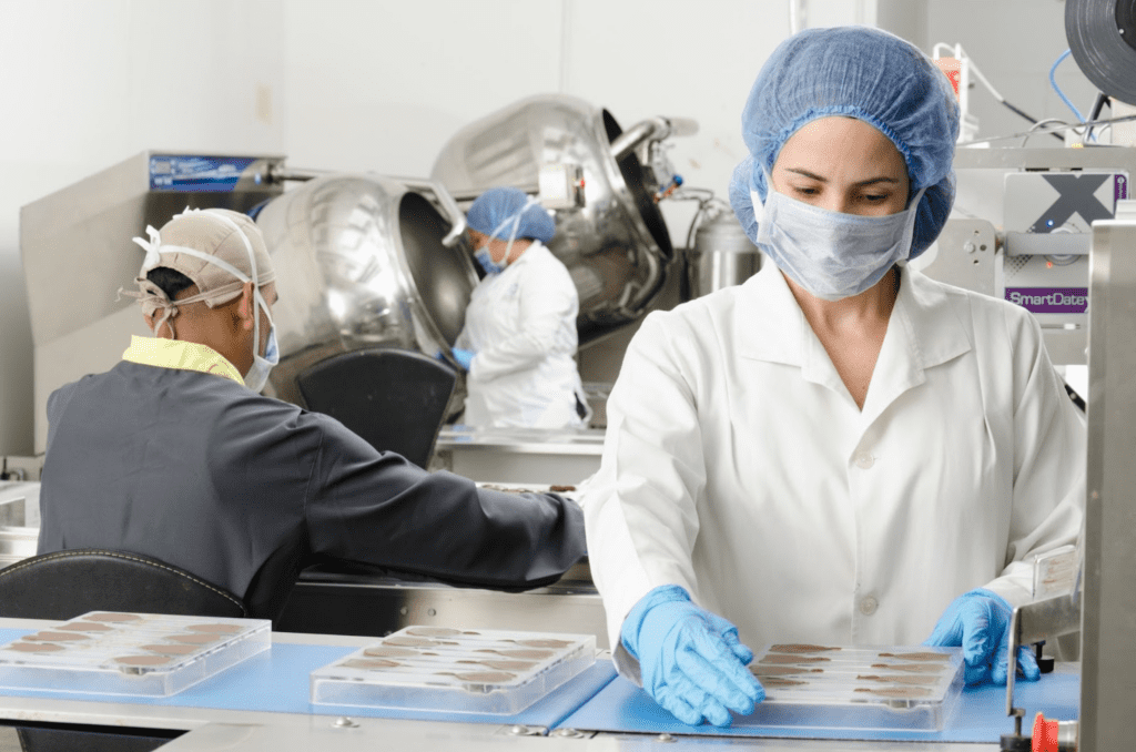 woman in a lab gown