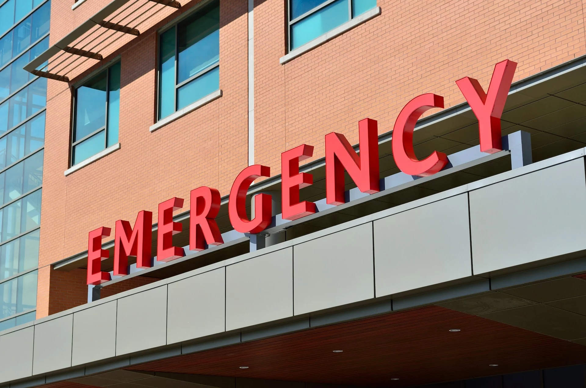 Emergency signage in a hospital