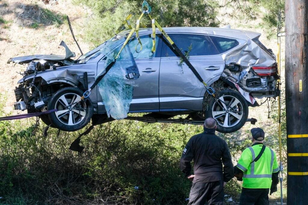 Tiger Woods’ vehicle after his 2021 car accident in California