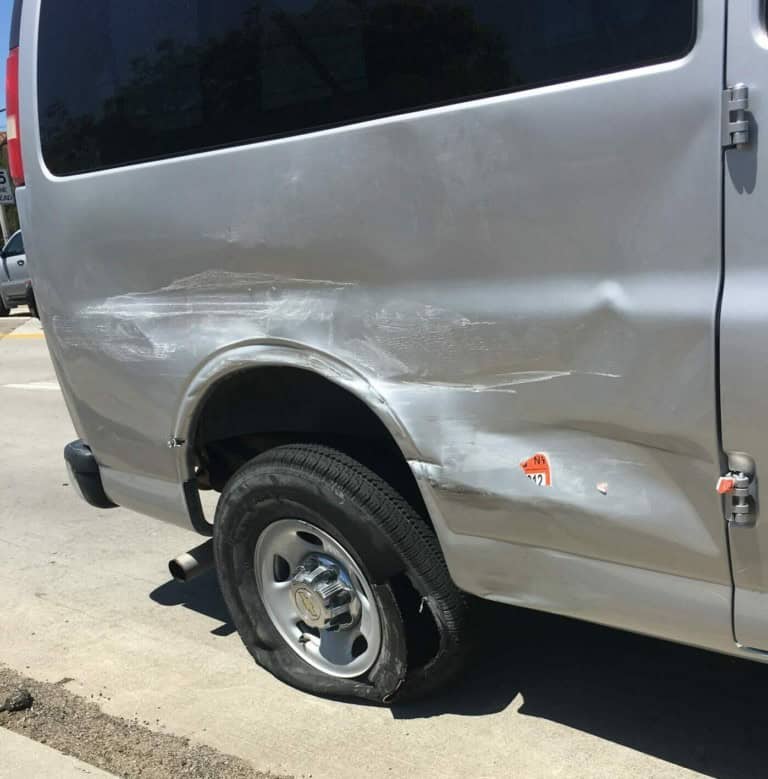 Side part of the car after the accident.