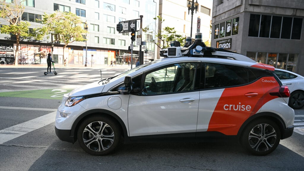 Cruise's robotaxi vehicle on the streets of San Francisco.