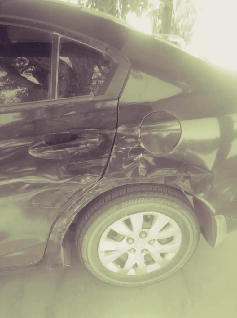 The extent of the stop sign accident
