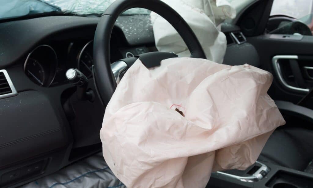 Takata's airbag after an accident.