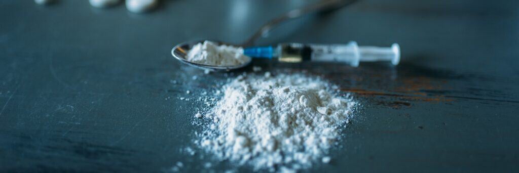 Fentanyl spread over a surface.