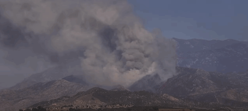 Wildfire in the Riverside Mountains, California, in July 2025.