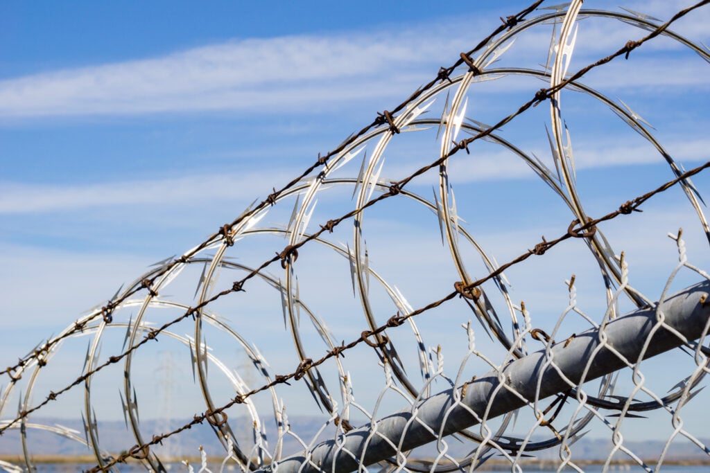 A fence at a California prison.