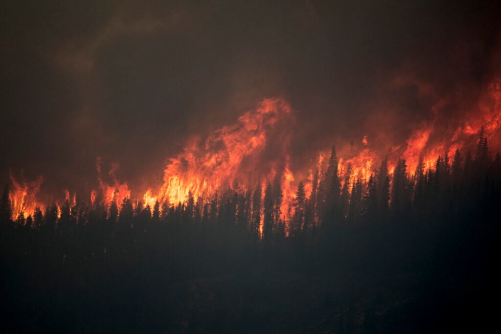 Flames from Eaton fire 