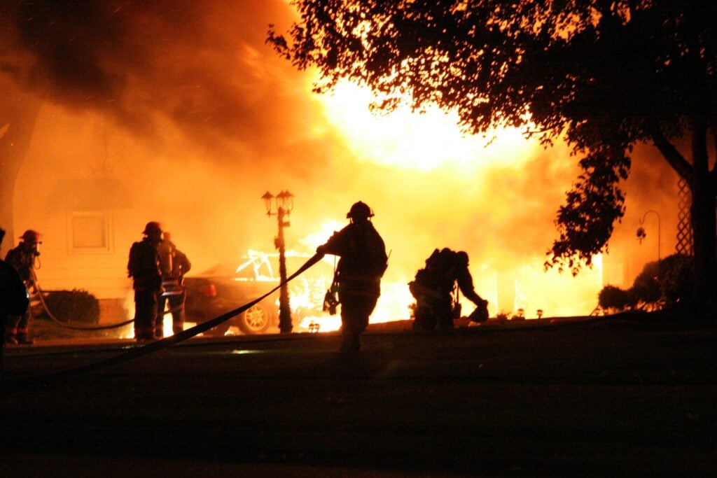Firefighters Extinguish a Wildfire Following the Eaton Fire